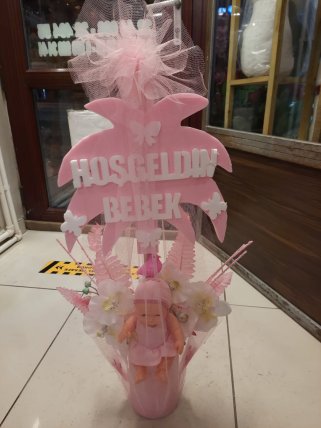 Pembe Kız Bebekli Çiçek- Kütahya Çiçekçi