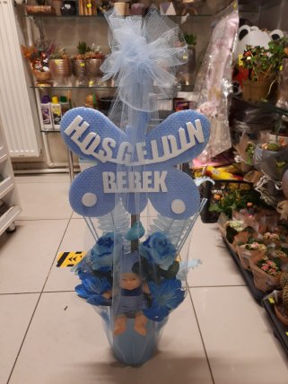 Erkek Bebekli Çiçek- Kütahya Çiçekçi