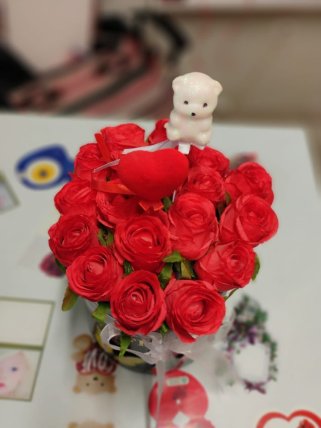 Silindir Kutuda Yapay Güller | Kütahya Nergiz Çiçekçilik