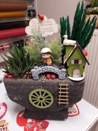 Otantik Taş Canlı Aranjman | Kütahya Nergiz Çiçekçilik