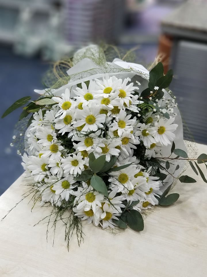 Beyaz Krizantem Buketi, Kütahya çiçekçi