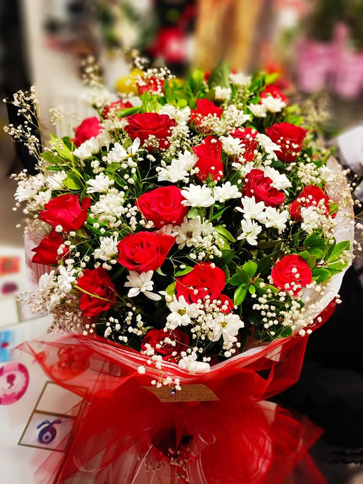 Papatya ve Gül Buketi - Kütahya çiçekçi