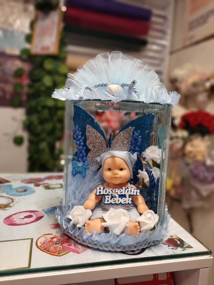 Mavi Aynalı Bebekli- Kütahya Çiçekçi