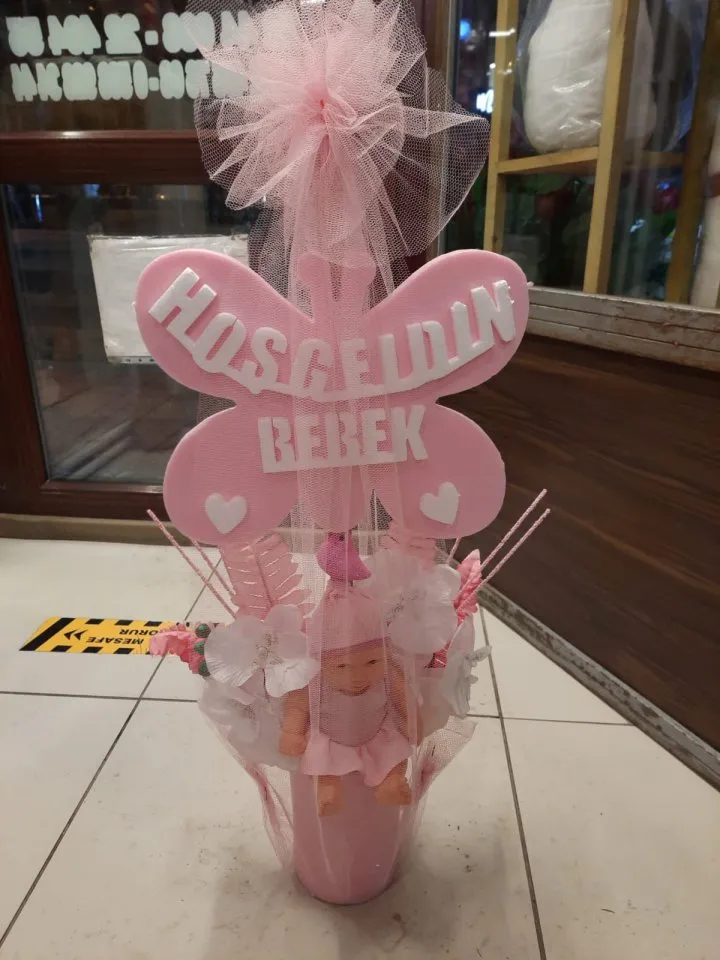 Pembe Kız Bebekli Çiçek- Kütahya Çiçekçi