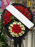 Çiçekçi - Kırmızı ve Beyaz Cenaze Çelengi