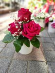 Çiçekçi - Vazoda 5 adet kırmızı gül arajmanı 
